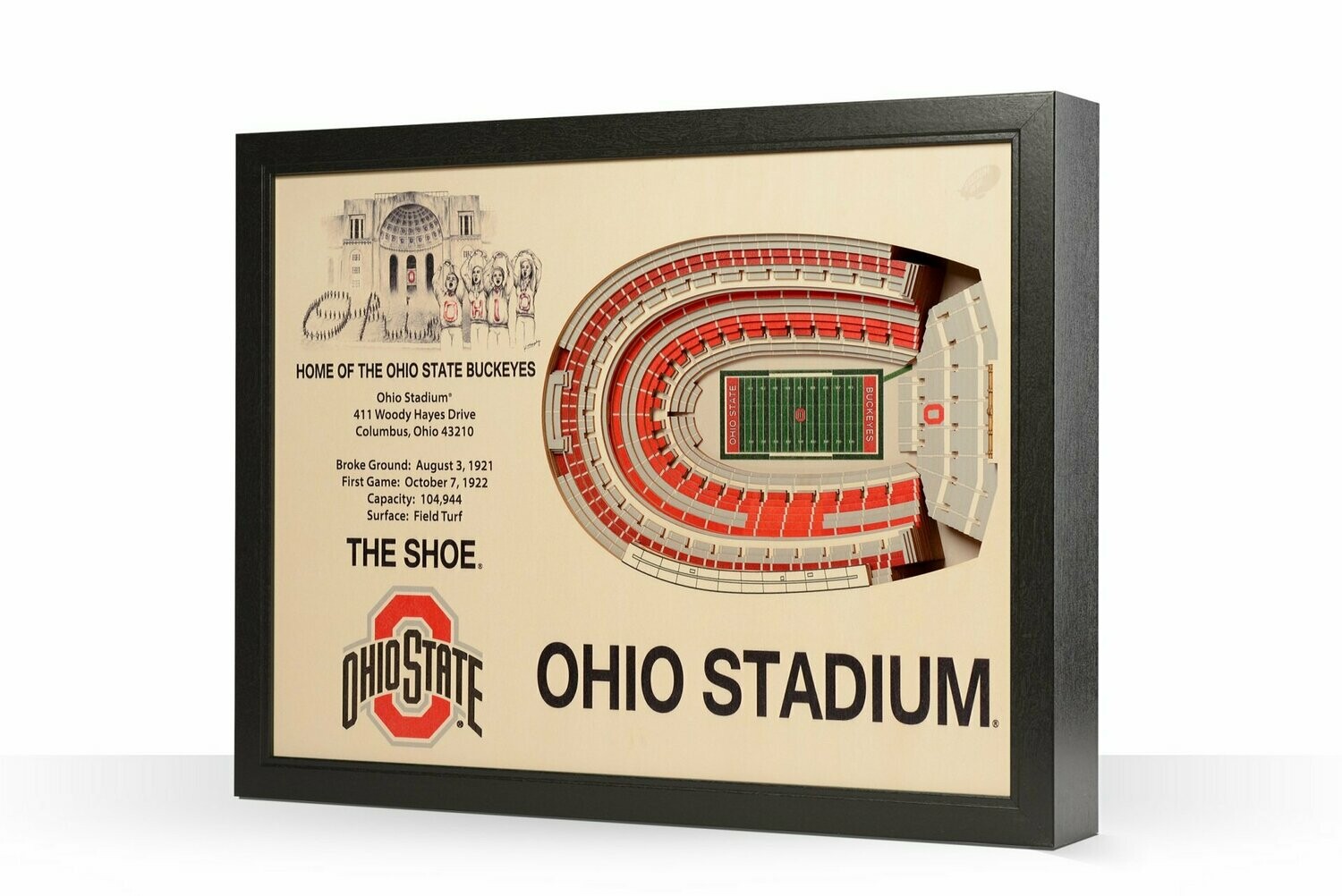 Ohio State Buckeyes The Shoe 25 Layer StadiumViews 3D Wall Art