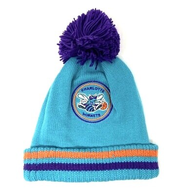Charlotte Hornets Men’s Mitchell & Ness Cuffed Pom Knit Hat
