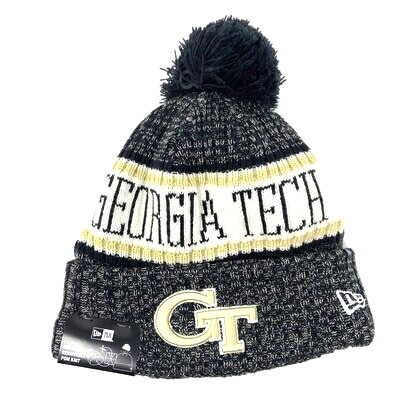 Georgia Tech Yellow Jackets Men’s New Era Cuffed Pom Knit Hat