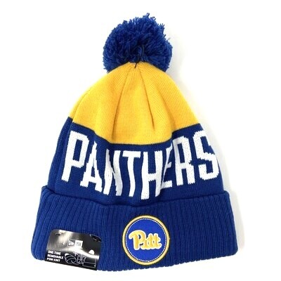 Pitt Panthers Men's New Era Cuffed Pom Knit Hat Pitt Panthers Men's New Era Cuffed Pom Knit Hat