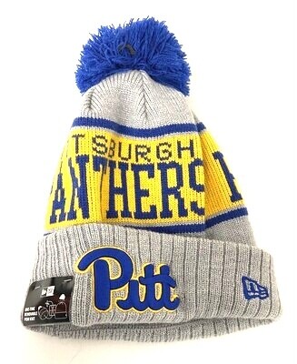 Pitt Panthers Men's New Era Cuffed Pom Knit Hat Pitt Panthers Men's New Era Cuffed Pom Knit Hat