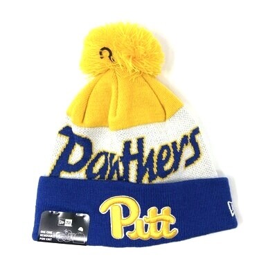 Pitt Panthers Men's New Era Cuffed Pom Knit Hat Pitt Panthers Men's New Era Cuffed Pom Knit Hat
