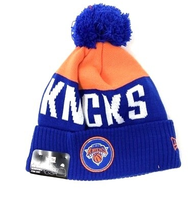 New York Knicks Men's New Era Cuffed Pom Knit Hat New York Knicks Men's New Era Cuffed Pom Knit Hat