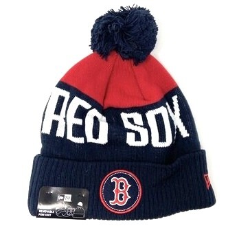 Boston Red Sox Men's New Era Cuffed Pom Knit Hat
