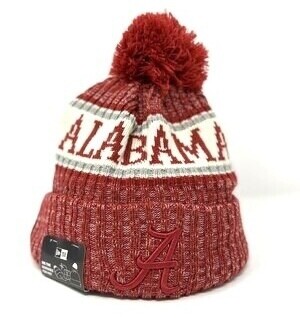 Alabama Crimson Tide Men's New Era Cuffed Pom Knit Hat