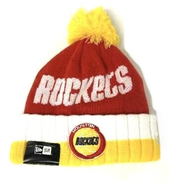 Houston Rockets Men's New Era Cuffed Pom Knit Hat Houston Rockets Men's New Era Cuffed Pom Knit Hat