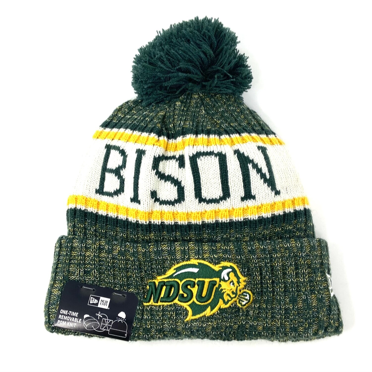 North Dakota State Bison Men's New Era Cuffed Pom Knit Hat