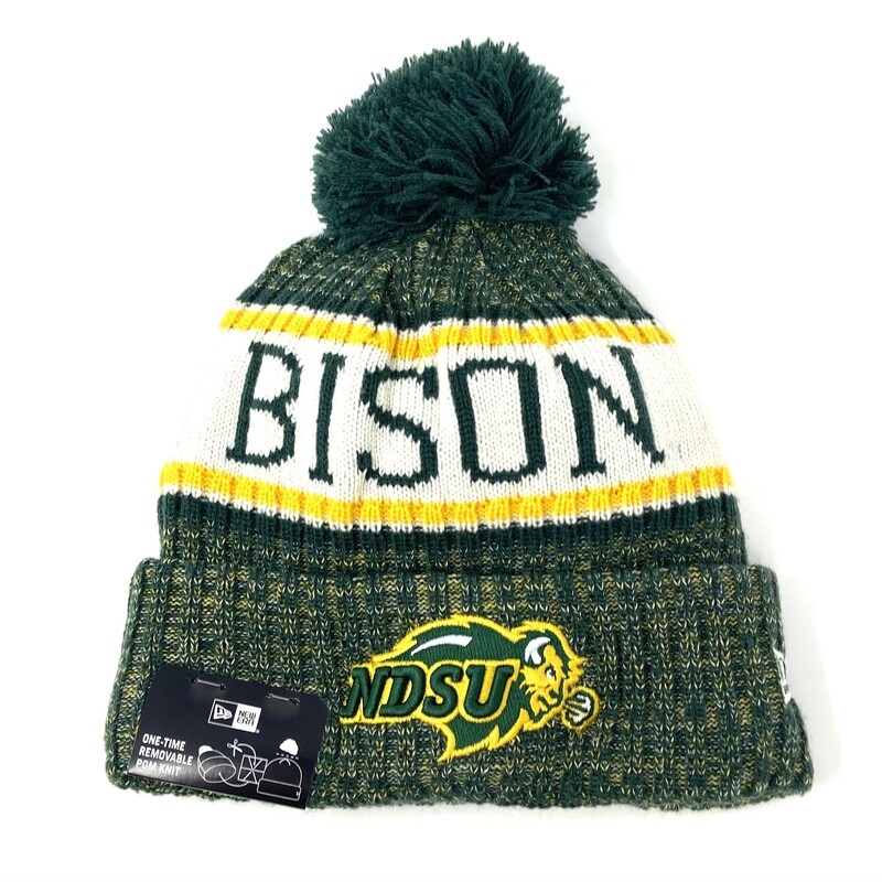 North Dakota State Bison Men's New Era Cuffed Pom Knit Hat