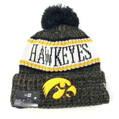 Iowa Hawkeyes Men's New Era Cuffed Pom Knit Hat