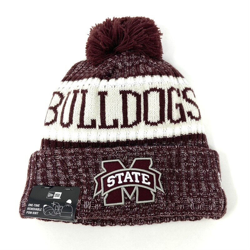 Mississippi State Bulldogs Men's New Era Cuffed Pom Knit Hat
