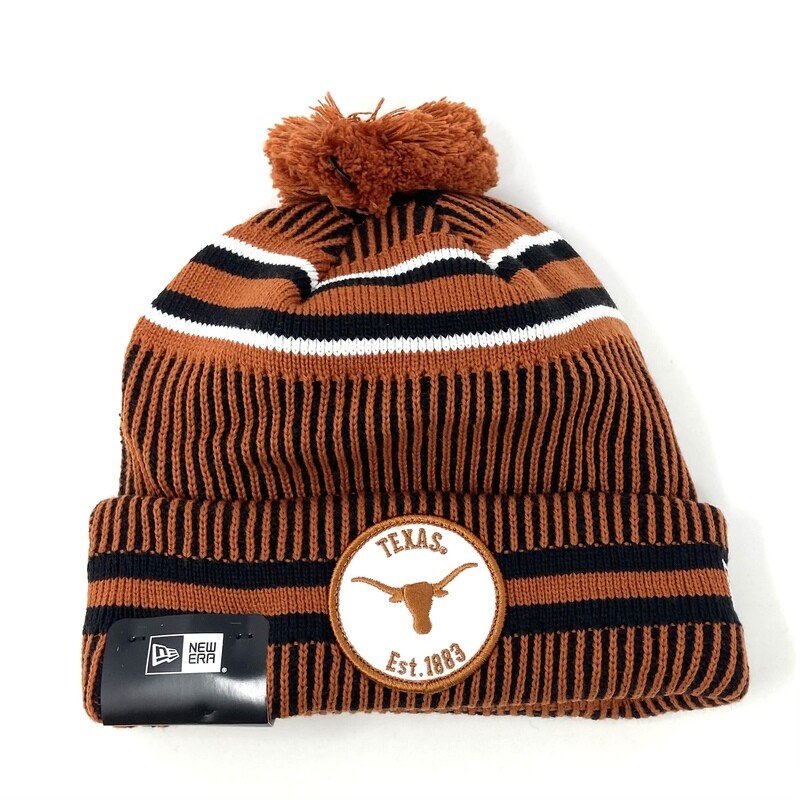 Texas Longhorns Men's New Era Cuffed Pom Knit Hat Texas Longhorns Men's New Era Cuffed Pom Knit Hat