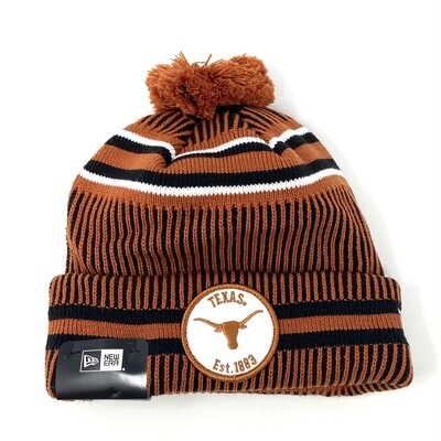 Texas Longhorns Men's New Era Cuffed Pom Knit Hat