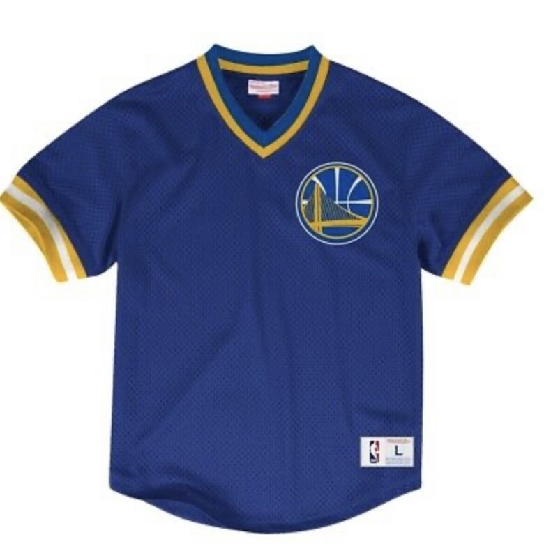 Golden State Warriors Men's Mitchell & Ness Mesh V-Neck Jersey Shirt