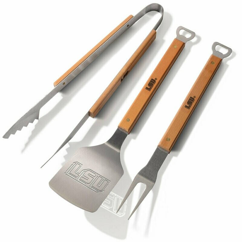 LSU Tigers "Block" Classic Series 3-Piece BBQ Set