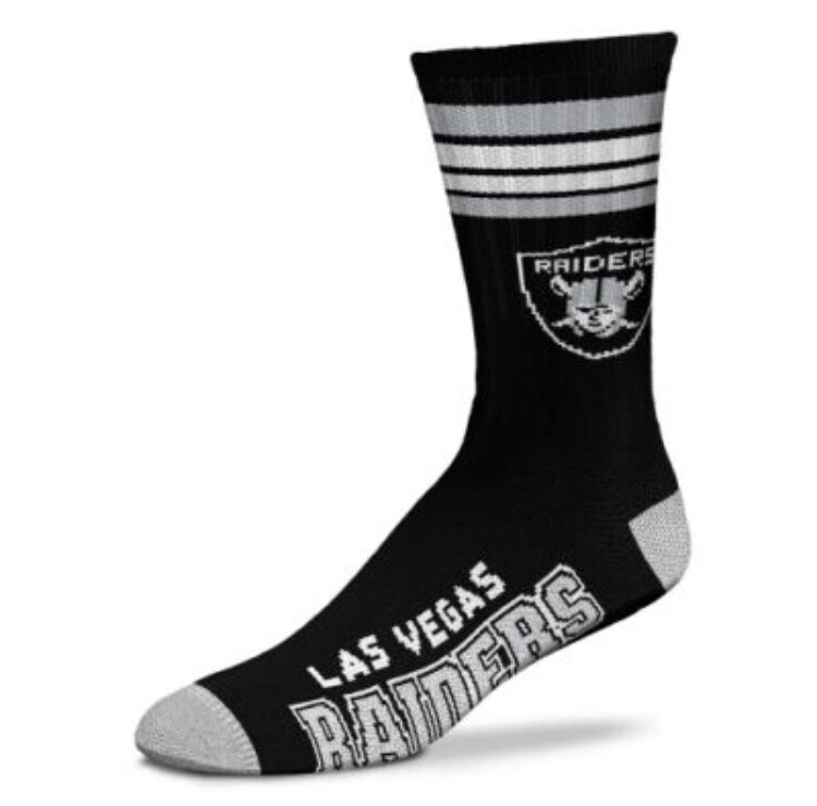 Las Vegas Raiders Adult 4-Stripe Deuce Socks