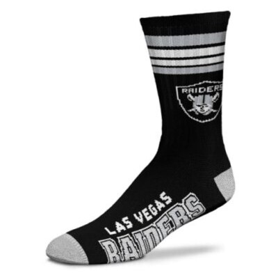 Las Vegas Raiders Adult 4-Stripe Deuce Socks