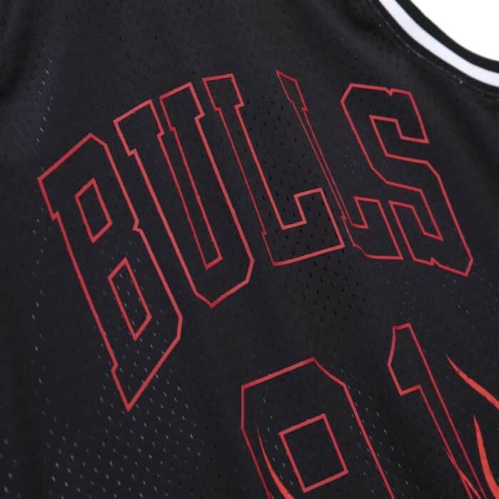 Mitchell & Ness NBA DENNIS RODMAN CHICAGO BULLS FLAMES SINGMAN 97