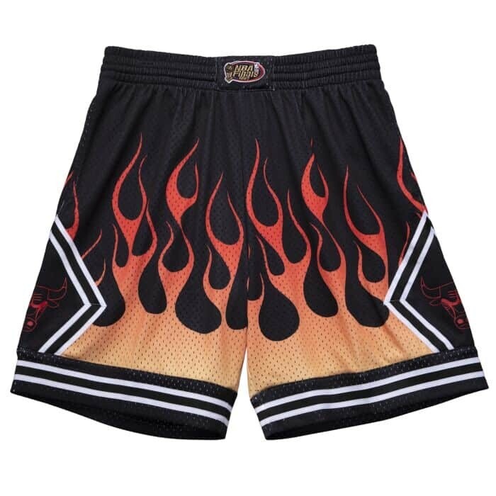 Chicago Bulls 97-98 Men's Mitchell & Ness Flames Swingman Shorts