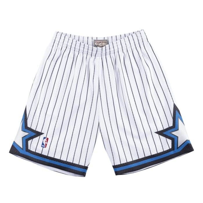 Orlando Magic 1993-94 Men's White Pinstripe Mitchell & Ness Swingman Shorts