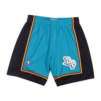 Detroit Pistons 97-98 Men's Teal Mitchell & Ness Swingman Shorts