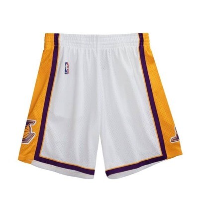 Los Angeles Lakers 2009-10 Men's White Mitchell & Ness Swingman Shorts