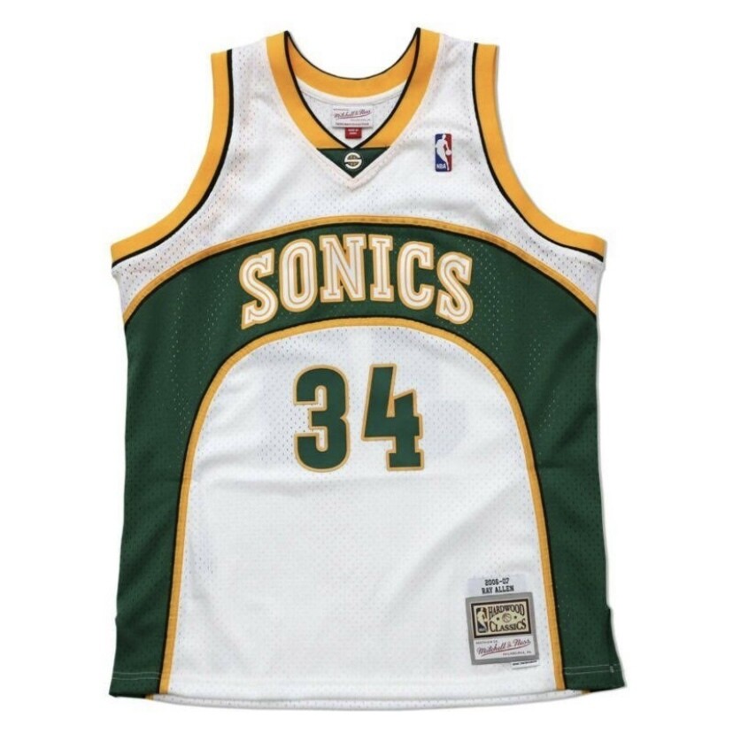 Men's Mitchell & Ness Ray Allen White Seattle SuperSonics 2006-07