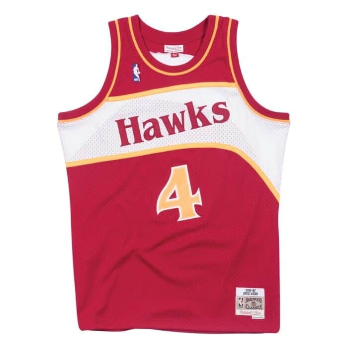 Atlanta Hawks Spud Webb 1986-87 Red Mitchell & Ness Men's Swingman Jersey