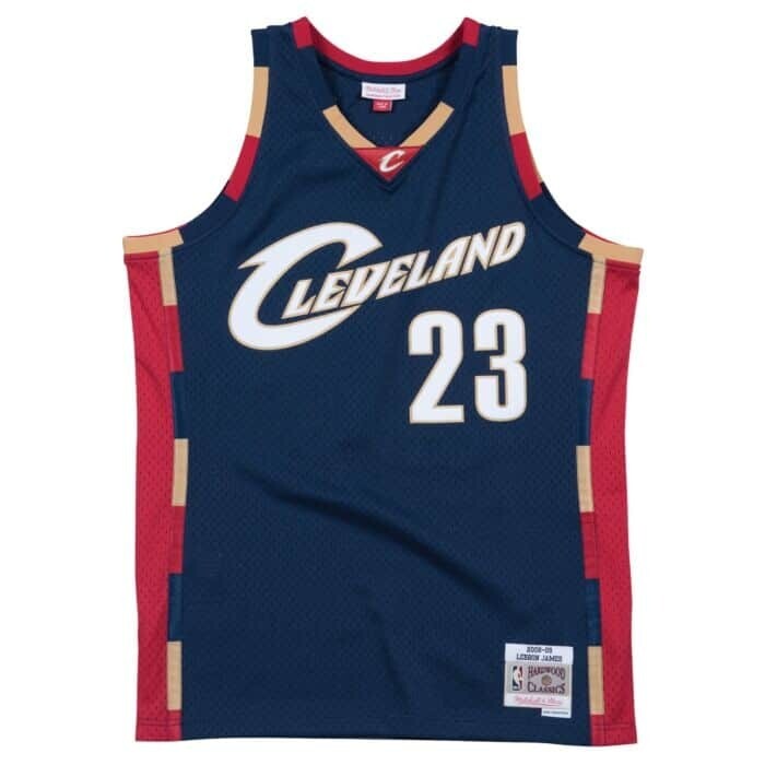 Cleveland Cavaliers LeBron James 2008-09 Navy Blue Mitchell & Ness Men’s Swingman Jersey