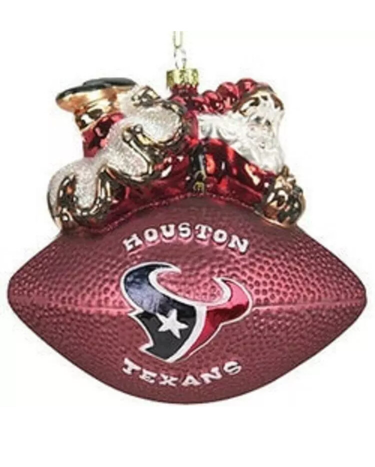 Houston Texans Peggy Abrams Glass Football Ornament