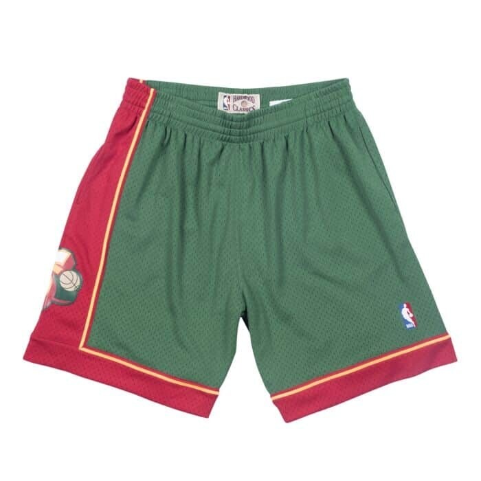 Seattle Supersonics 1995-96 Men's Forest Green Mitchell & Ness Swingman Shorts