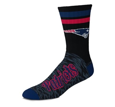 New England Patriots Black Script Socks