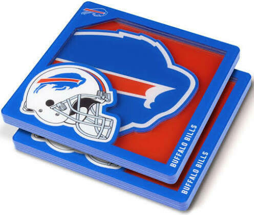 Buffalo Bills 3D Logo 2-Piece Assorted Colors Acrylic Coasters
