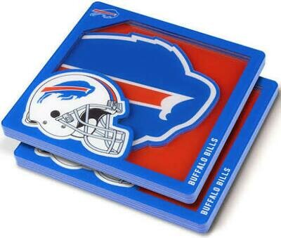 Buffalo Bills 3D Logo 2-Piece Assorted Colors Acrylic Coasters