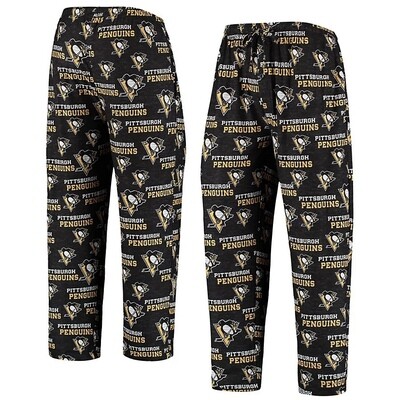 Pittsburgh Penguins Men's Black Concepts Sport Zest All Over Print Pajama Pants