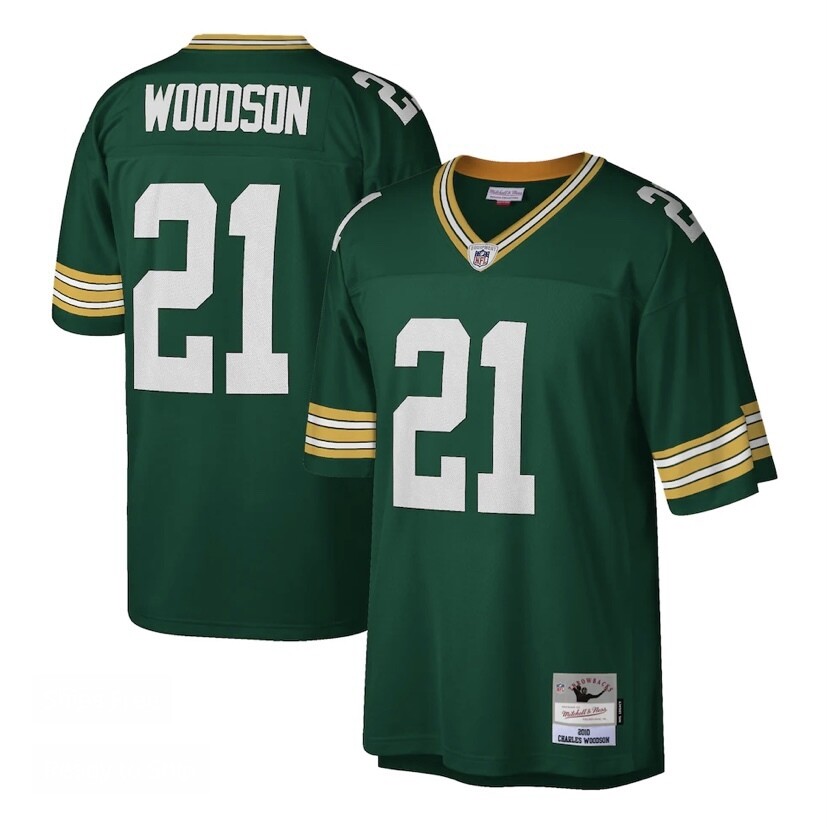Green Bay Packers Charles Woodson 2010 Men's Green Mitchell & Ness Legacy Jersey