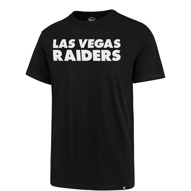 Las Vegas Raiders Men's 47 Brand Wordmark Super Rival Black T-Shirt