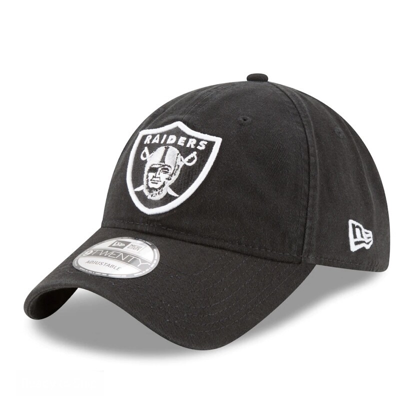 Las Vegas Raiders Men's Black New Era 9Twenty Adjustable Hat