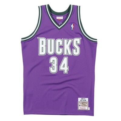 Milwaukee Bucks Ray Allen 2000-01 Purple Men's Mitchell & Ness Authentic Jersey