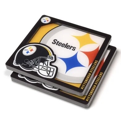 Pittsburgh Steelers 3D Logo 2-Piece Assorted Colors Acrylic Coasters