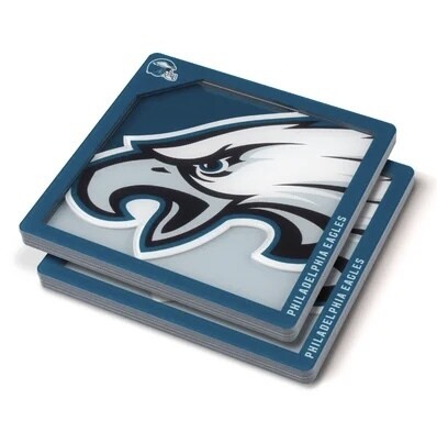 Philadelphia Eagles 3D Logo 2-Piece Assorted Colors Acrylic Coasters