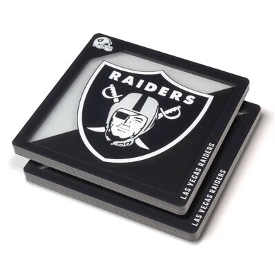 Las Vegas Raiders 3D Logo 2-Piece Assorted Colors Acrylic Coasters