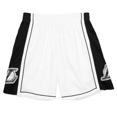 Los Angeles Lakers 09-10 Men's Black Logo Mitchell & Ness Swingman Shorts