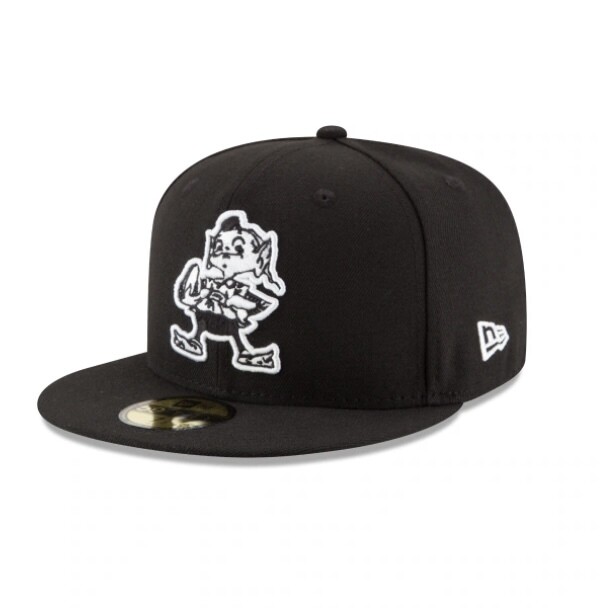 Cleveland Browns Black & White Men's New Era 59Fifty Fitted Hat