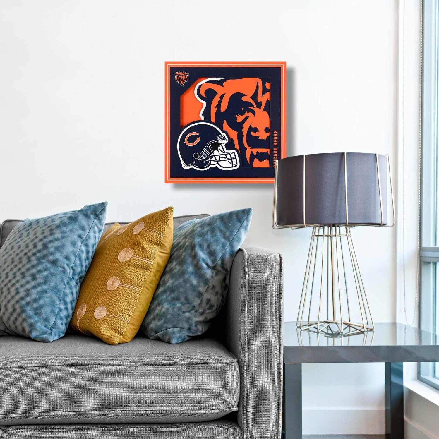 Chicago Bears 12 x 12 3D Logo Series Wall Art