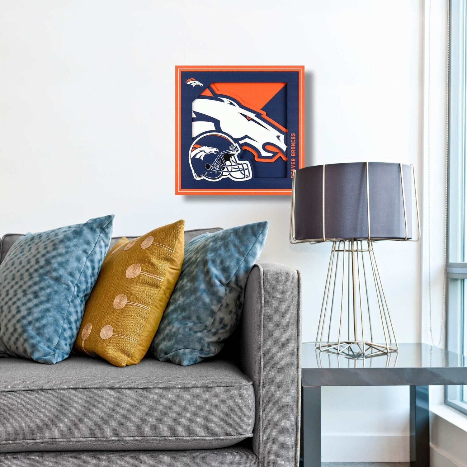 Denver Broncos 12" x 12" 3D Logo Series Wall Art