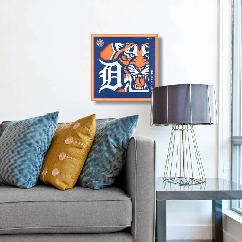 Detroit Tigers 12" x 12" 3D Logo Series Wall Art