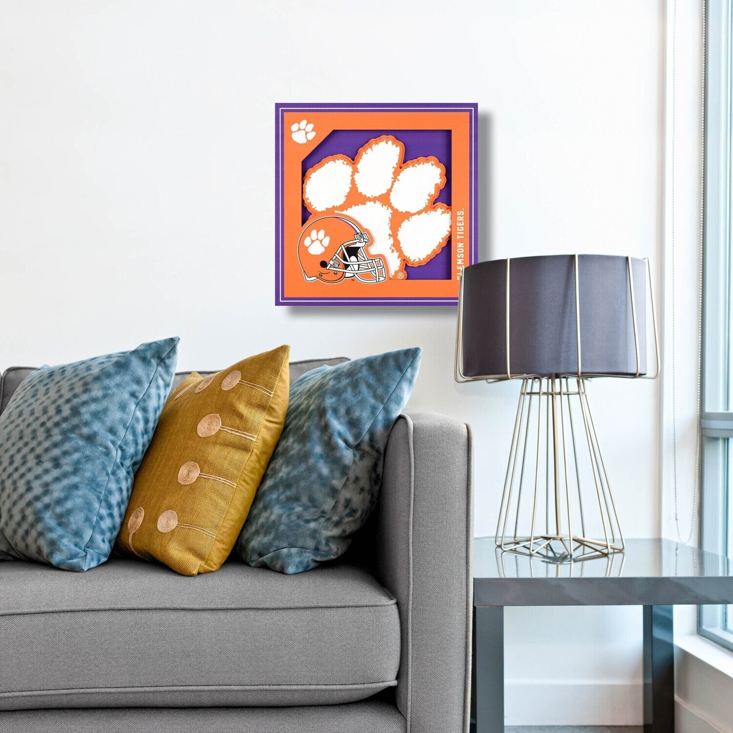 Clemson Tigers 12" x 12" 3D Logo Series Wall Art