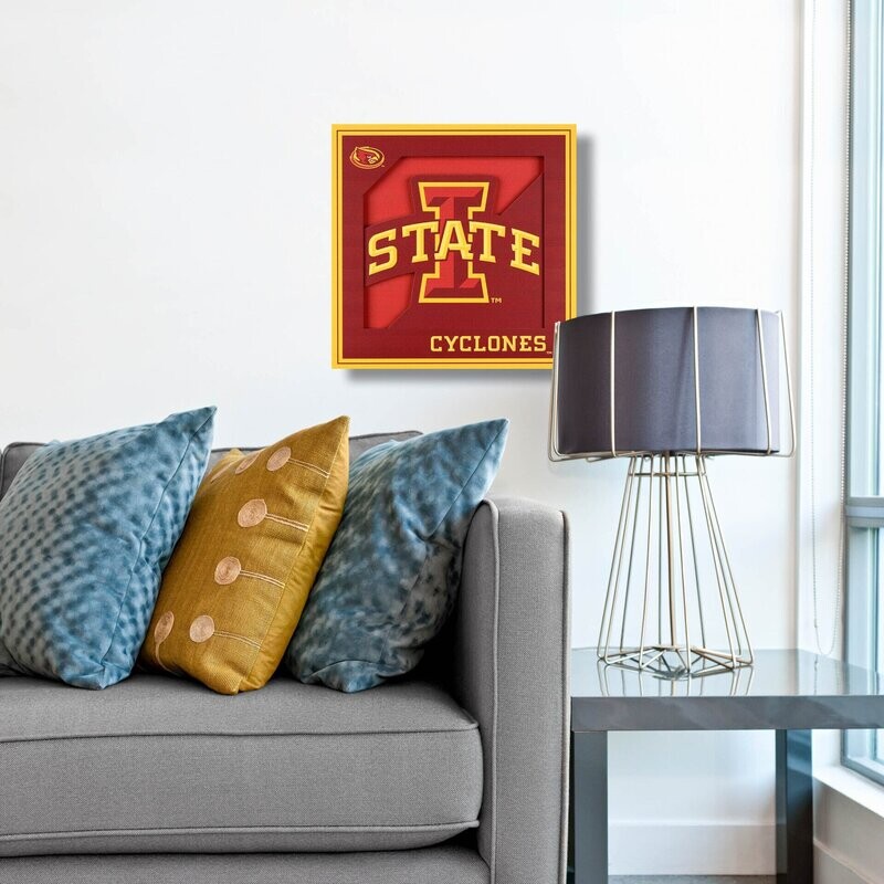 Iowa State Cyclones 12" x 12" 3D Logo Series Wall Art