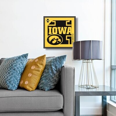 Iowa Hawkeyes 12" x 12" 3D Logo Series Wall Art