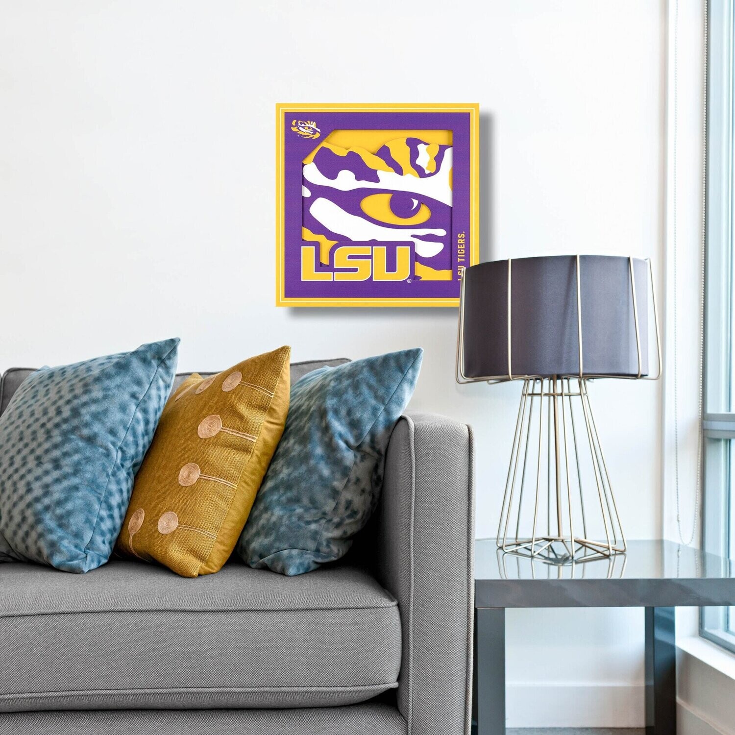 LSU Tigers 12" x 12" 3D Logo Series Wall Art